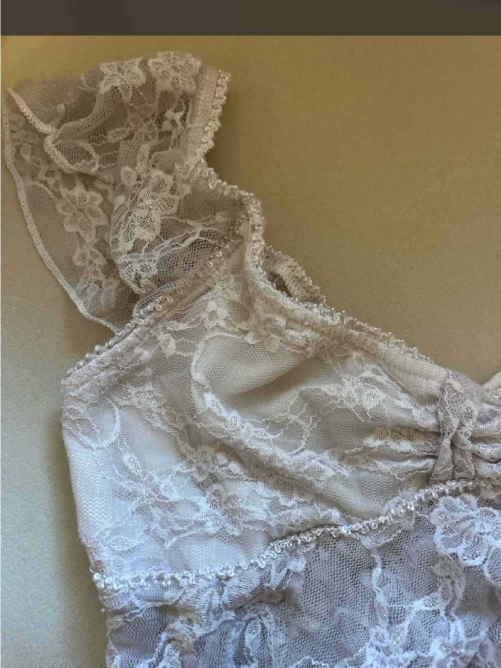 SHEIN Lace Floral babydoll top in off white
